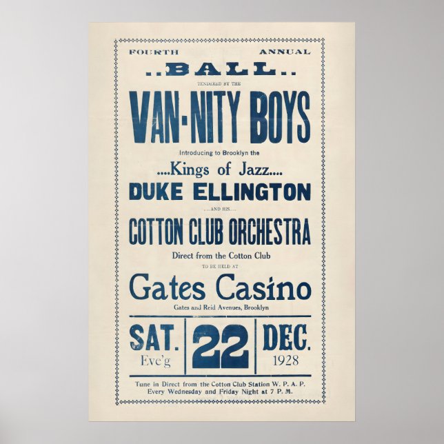 Duke Ellington jazzaffisch - Cotton Club - Gates Poster (Framsidan)