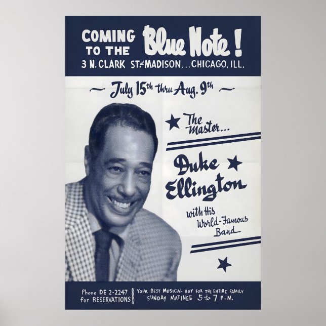 Duke Ellington jazzaffisch - Live at the Blue Note Poster (Framsidan)