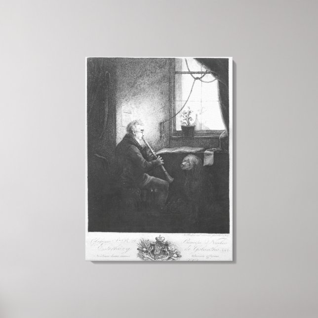 Duke Esterhazy Spelar Clarinet, 1809 Canvastryck (Framsida)