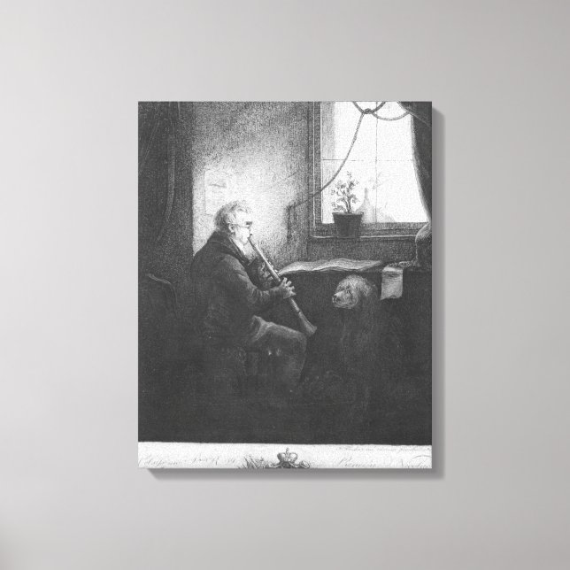Duke Esterhazy Spelar Clarinet, 1809 Canvastryck (Framsida)