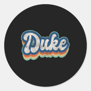 Duke First Namn Boy Vintage Stil 70-talets Runt Klistermärke