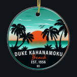 Duke Kahanamoku Beach Hawaii Retro Sunset Souvenir Julgransprydnad Keramik<br><div class="desc">Duke Kahanamoku Beach Hawaii Retro Handflatan Träd 60-talskonstruktion. Solnedgång med din favoritstrand och ditt hav från Hawaii,  som är lämpligt för Hawaiianska stranden älskare,  särskilt de som kärlek Duke Kahanamoku Beach.</div>
