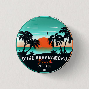 Duke Kahanamoku Beach Hawaii Retro Sunset Souvenir Knapp