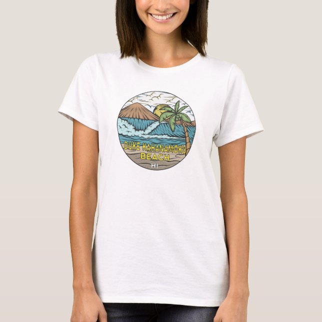 Duke Kahanamoku Beach Hawaii Vintage T Shirt (Framsida)