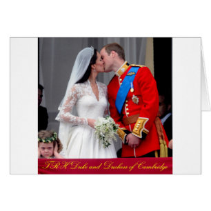 Duke och Duchess från Cambridge Royal Bröllop Hälsningskort