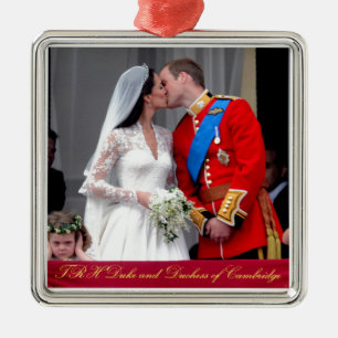 Duke och Duchess från Cambridge Royal Bröllop Julgransprydnad Metall