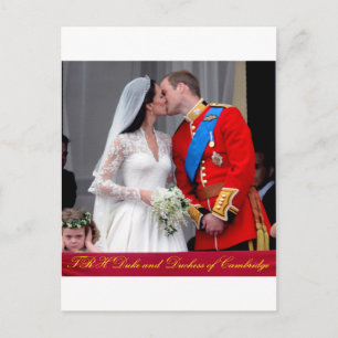 Duke och Duchess från Cambridge Royal Bröllop Vykort
