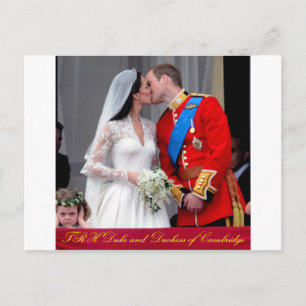 Duke och Duchess från Cambridge Royal Bröllop Vykort