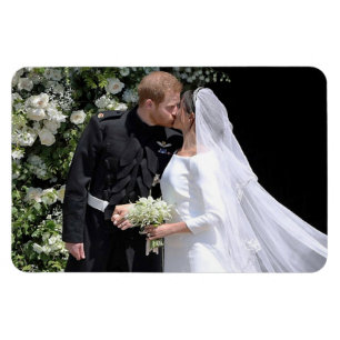 Duke och Duchess från Sussex bröllopsdag kyss Magnet