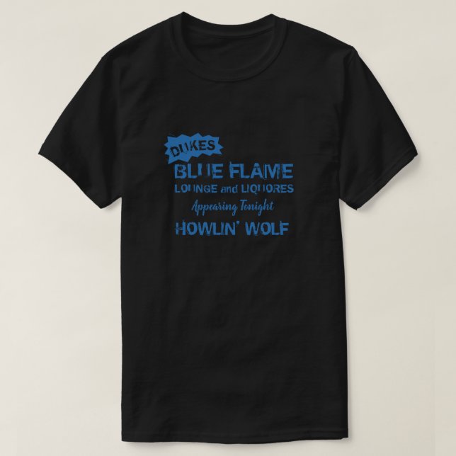 Dukes Blue Flame Lounge Chicago T Shirt (Design framsida)
