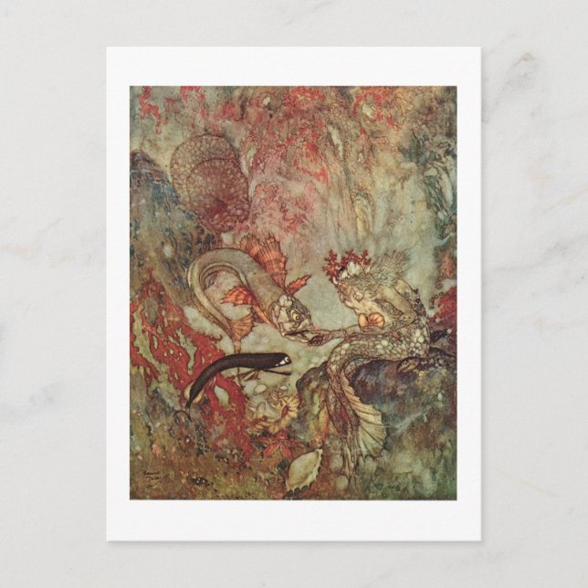 Dulac är den lilla Sjöjungfrun Vykort (Framsida)