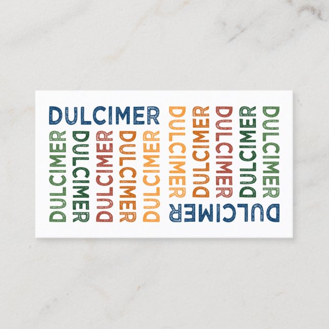 Dulcimer Cute Colorful Visitkort (Framsida)