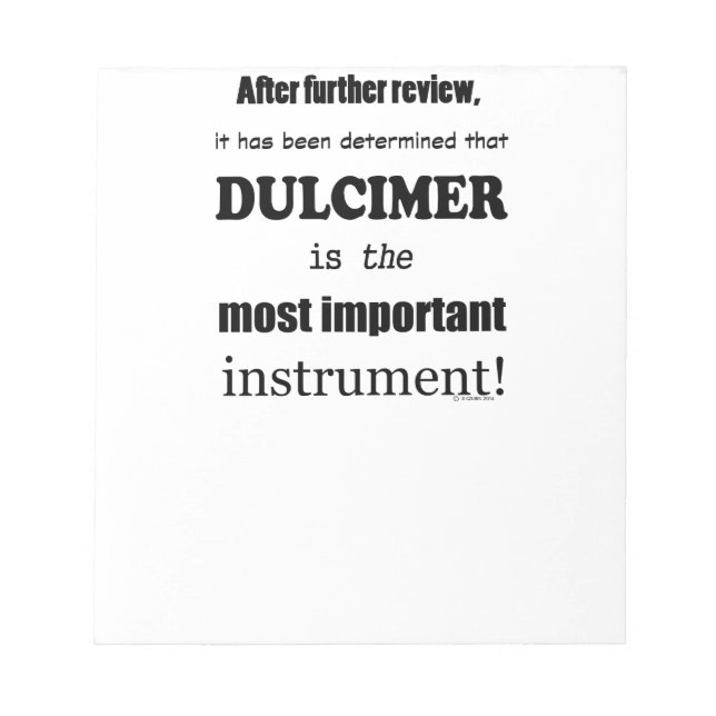 Dulcimer, det viktigaste instrumentet anteckningsblock (Framsida)