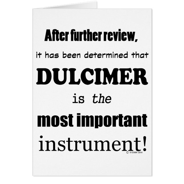 Dulcimer, det viktigaste instrumentet hälsningskort (Framsidan)