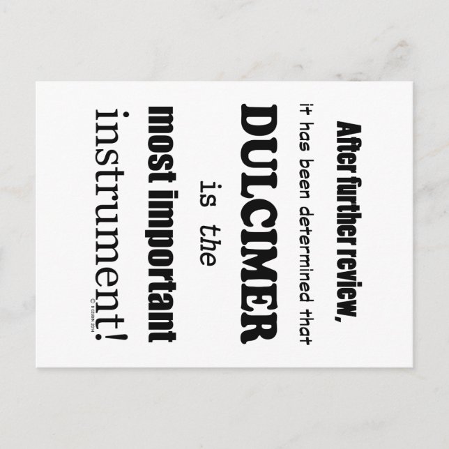 Dulcimer, det viktigaste instrumentet vykort (Framsida)