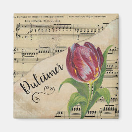 Dulcimer Elegant Tulip Vintage Lakan Music Magnet