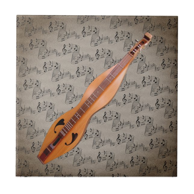 DULCIMER PÅ MUSIK NOTER CERAMIC TILE KAKELPLATTA (Framsidan)