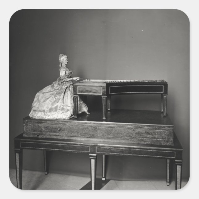 Dulcimer Player Fyrkantigt Klistermärke (Framsida)