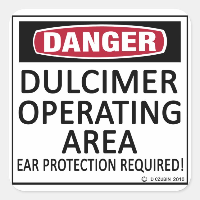 Dulcimer-verksamhetsområde Fyrkantigt Klistermärke (Framsida)