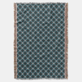 Dull blue kor tartan plaid och lätt grått lindring filt