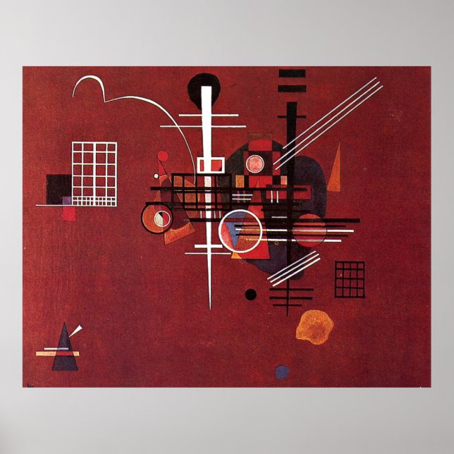 Dull Red, berömd Wassily Kandinsky-målning, Poster (Framsidan)