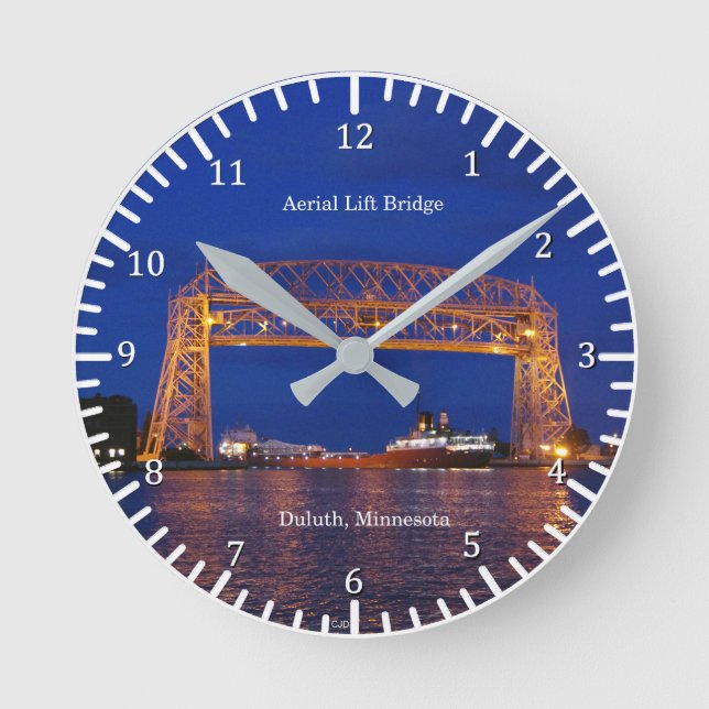 Duluth Aerial Hiss Bridge & John G. Munson Rund Klocka (Framsida)