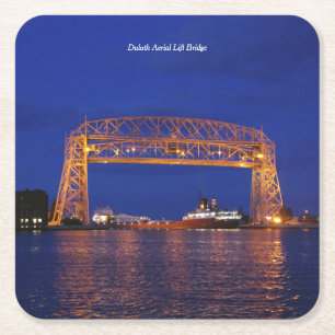Duluth Aerial Hiss Bridge & John G. Munson Underlägg Papper Kvadrat