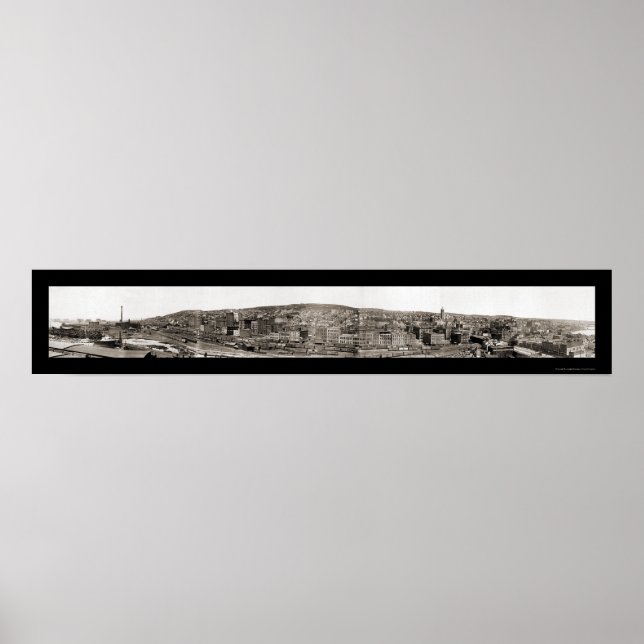 Duluth från MN Point Photo 1901 Poster (Framsidan)