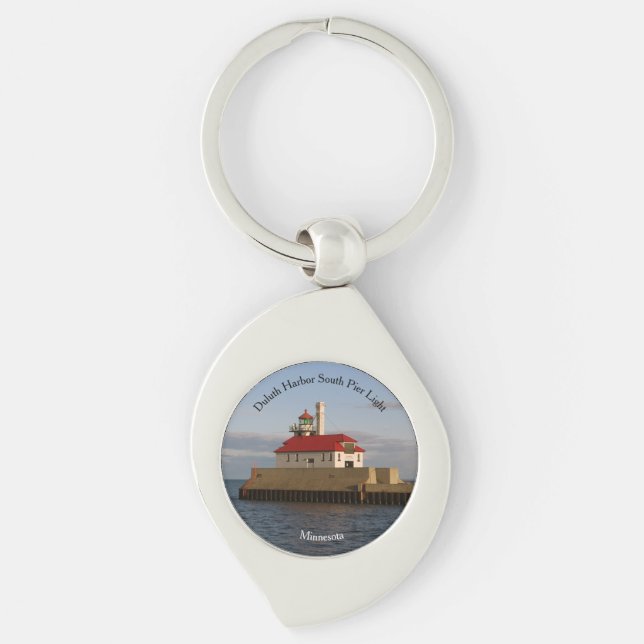 Duluth Harbor North Pier Light metall nyckelring (Framsidan)