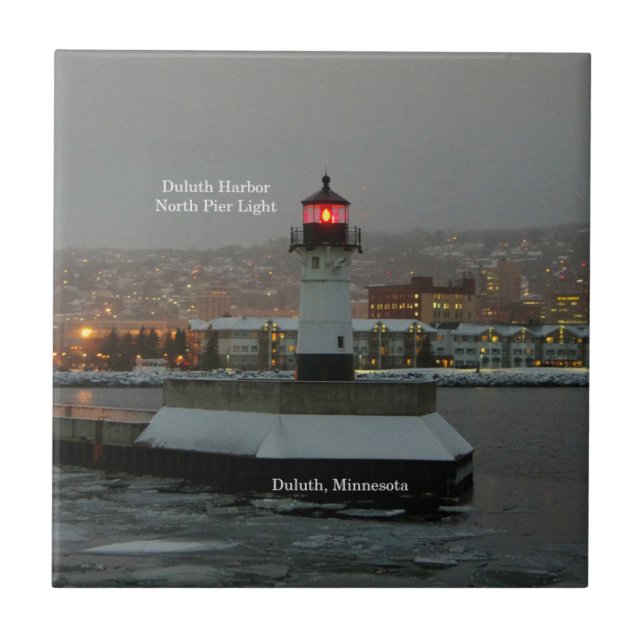 Duluth Harbor North Pier Light-plattan Kakelplatta (Framsidan)
