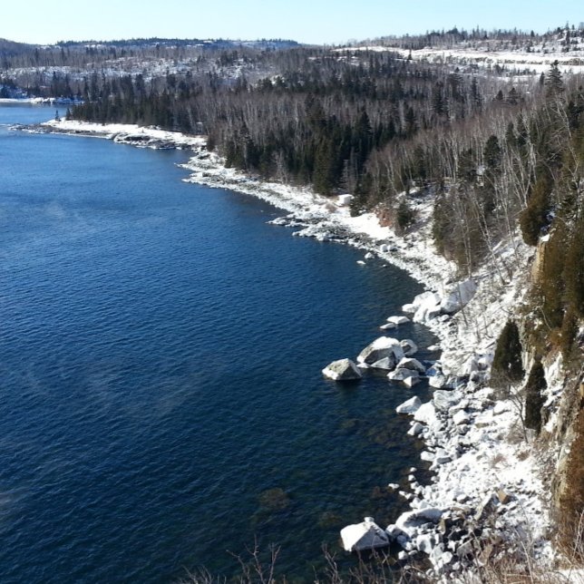 Duluth Lighthouse Canal Park Winter Snö och Ice Tack Kort (Skapare uppladdad)
