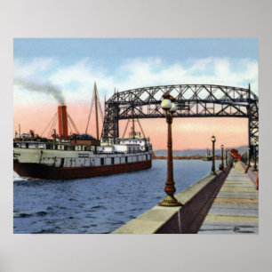 Duluth Minnesota Hiss Bridge Underbar Sjöar Poster