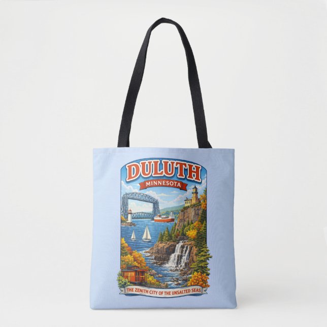 Duluth, Minnesota Souvenir-handväska, North Shore Tygkasse (Framsida)