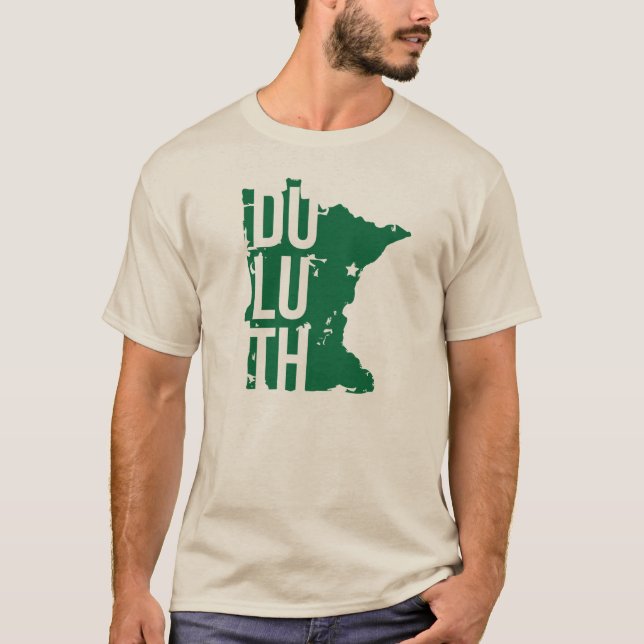 Duluth Minnesota t-skjorta med kartan T Shirt (Framsida)