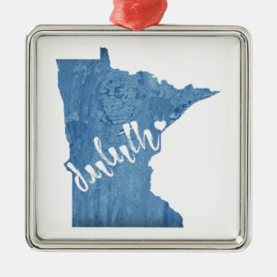 Duluth Minnesota Wood Grain Julgransprydnad Metall