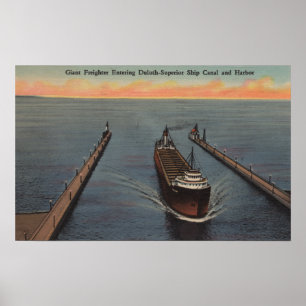 Duluth MN - beskåda av den skrivande in frakten Poster