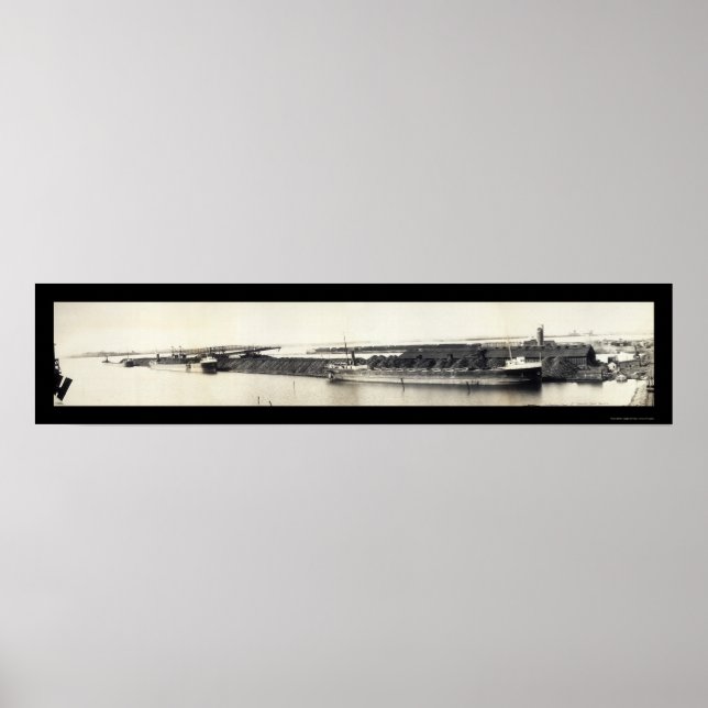 Duluth MN Coal Barges Photo 1907 Poster (Framsidan)