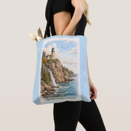 Duluth, MN, Split Rock Lighthouse Tote Bag Tygkasse