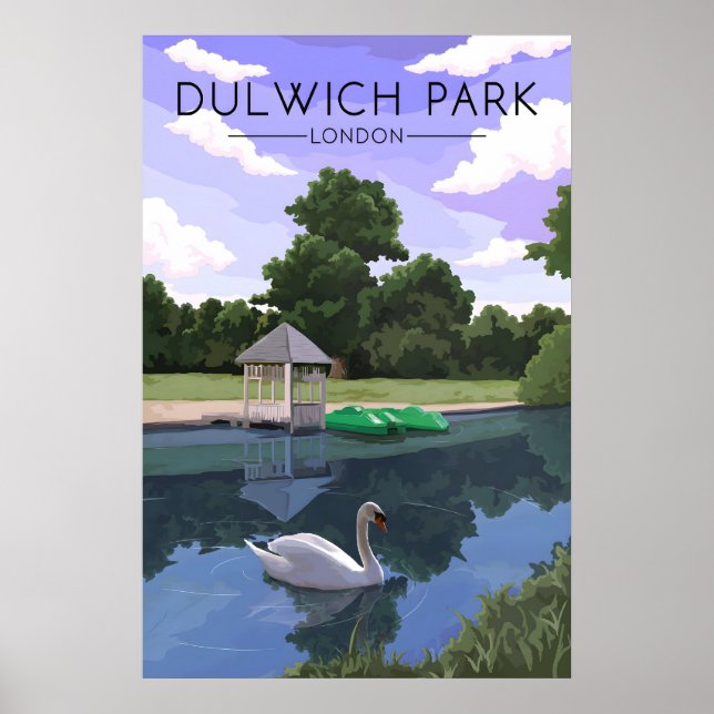 Dulwich Park London Resemaffisch Poster (Framsidan)