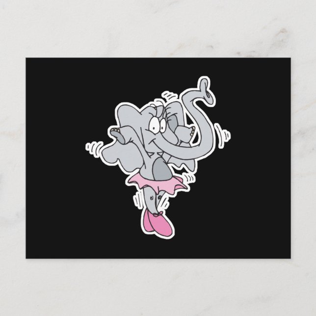 dum ballerina elefant vykort (Framsida)