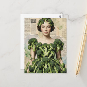 Dum Broccoli Klänning Kvinna Vykort