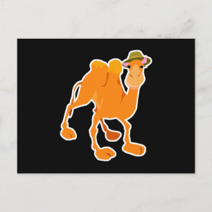 dum camel som bär hatt vykort