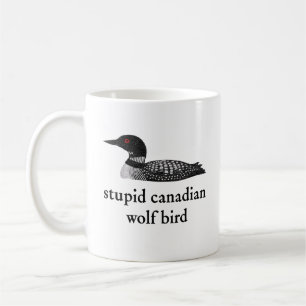 Dum Canadensis Varg Fågel Hockey Romans för Hocke Kaffemugg