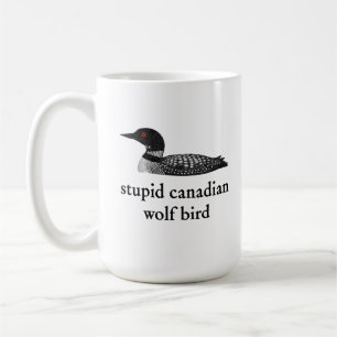 Dum Canadensis Varg Fågel Hockey Romans för Hocke Kaffemugg