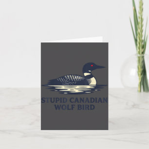 Dum Canadensis Varg Fågel Lom Illustration Kort