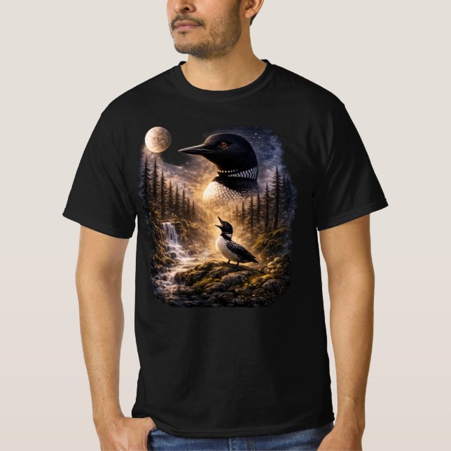  Dum Canadensis Varg Fågel Loon – Storlom Vrål T Shirt (Framsida)