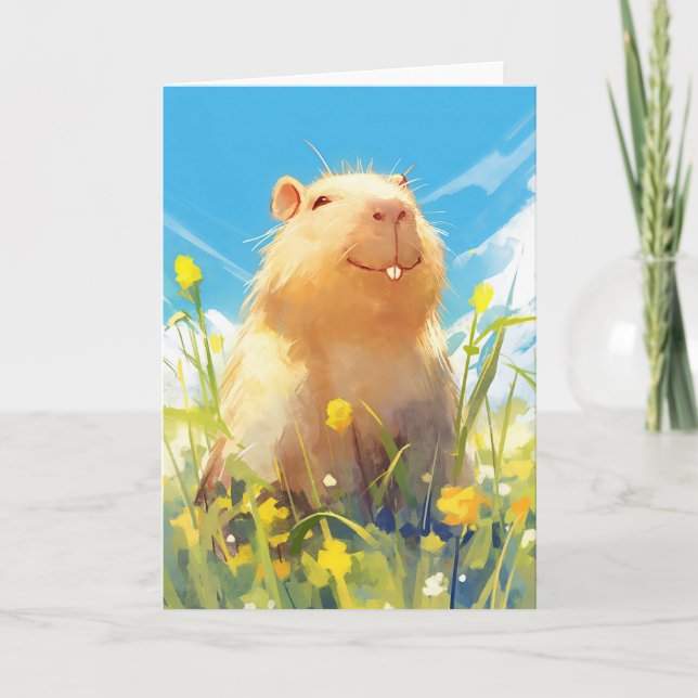 Dum Capybara Leende Kort (Framsida)