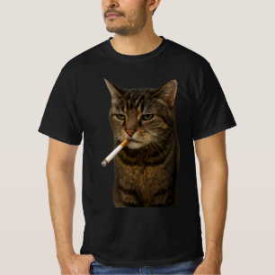 Dum Cool Roligt Katt Meme Rökande Katt cigarett T Shirt