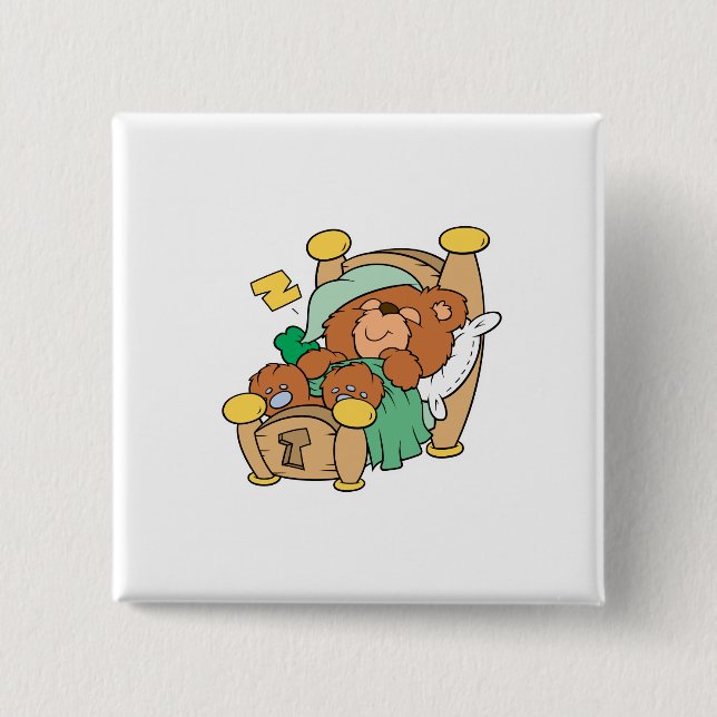 dum design på sovande teddybjörn knapp (Framsida)
