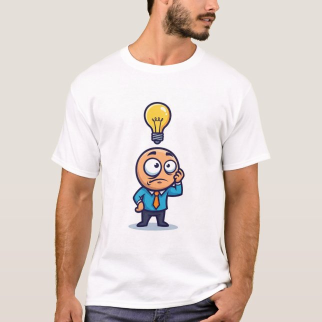 Dum Dum Funny crazy guy thinking Wtf & got idea T Shirt (Framsida)